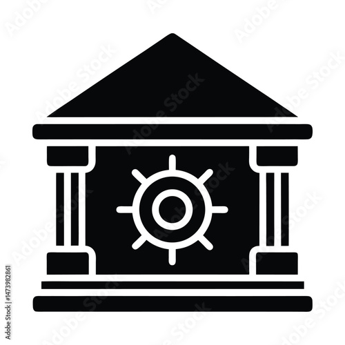 Bank vault icon stencil icon vector silhouette