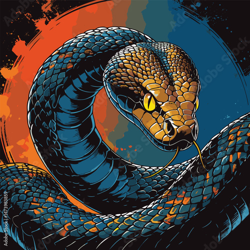 venomous snake vector art for design needs