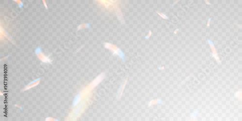 Light effect and zigzag ribbon falling from above on a beam of light, tinsel vector