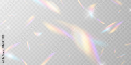 Light effect and zigzag ribbon falling from above on a beam of light, tinsel vector