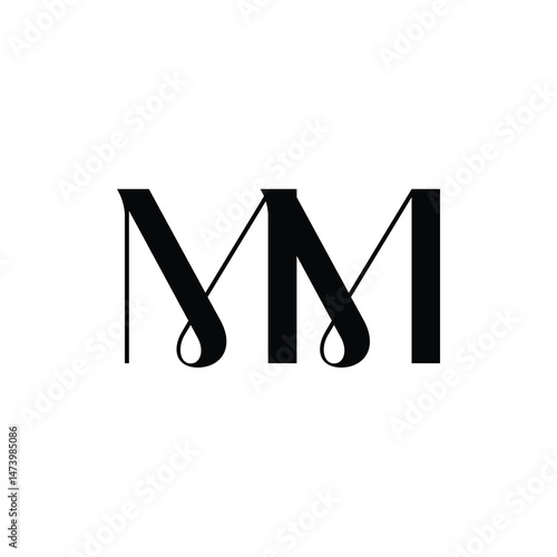 MM monogram logo design letter text name symbol monochrome logotype alphabet character simple logo