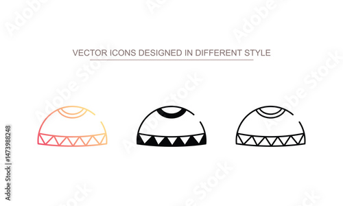Muslim Cap icon design with white background stock illustration