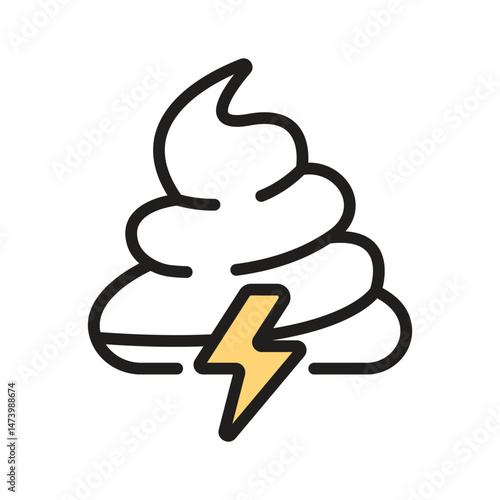 Grab this amazing icon of thunderstorm in modern style