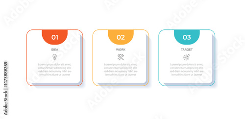 Business vector infographic design template with icons and 3 options or steps. Can be used for process diagram, presentations, workflow layout, flow chart, info graph