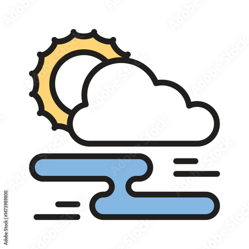 Get this amazing icon of windy weather in modern style