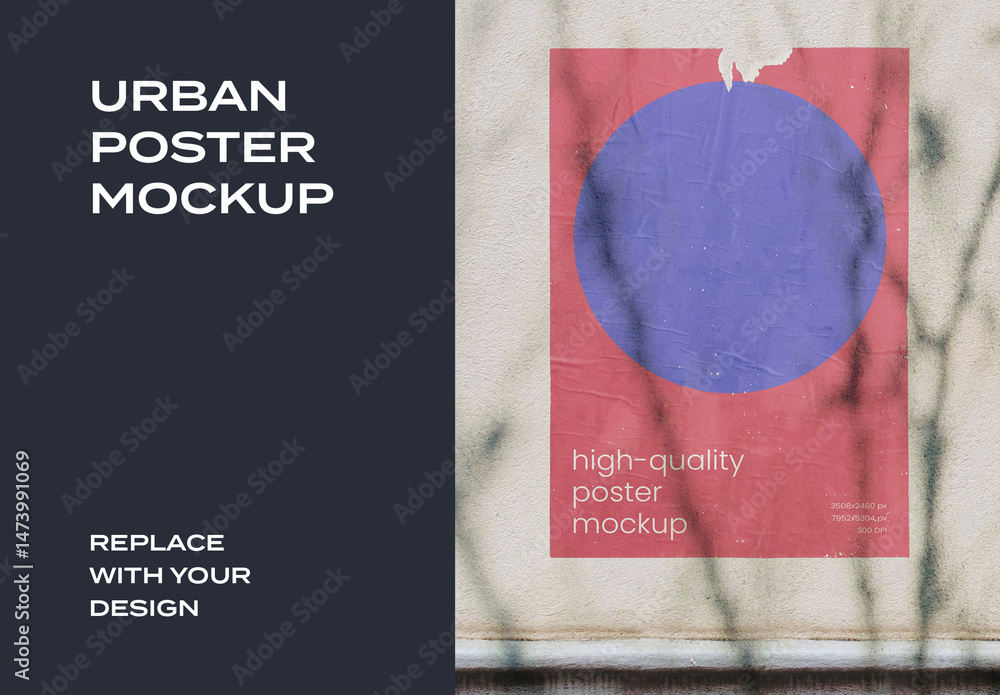 Street Outdoor Glued Poster Advertising Texture Mockup Template Stock ...