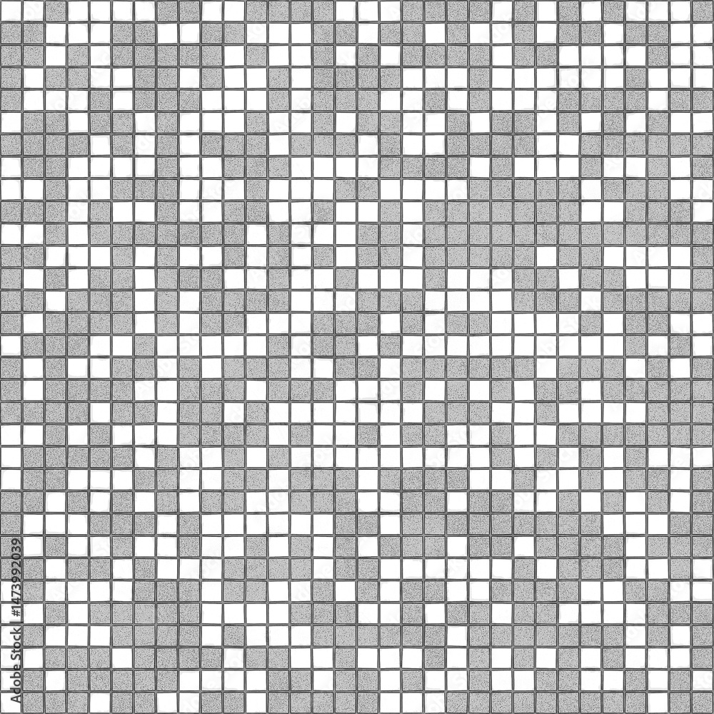 Fototapeta premium Seamless geometric pattern forming diagonal lines with gray and white square tiles