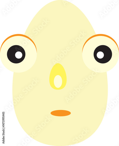 Face egg character cartoon. funny fun.