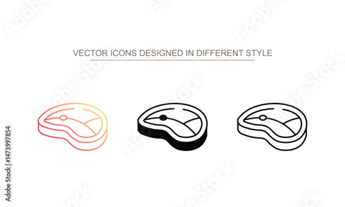 Meat icon design with white background stock illustration