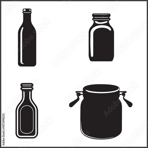 Marinade Silhouette Set Clipart