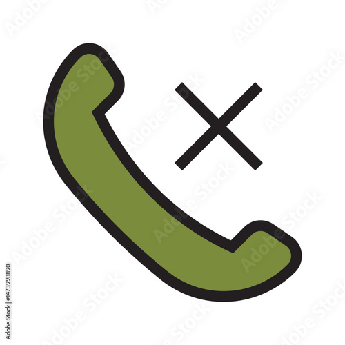 Call icon Flat line illustration Phone call icon. Telephone icon symbol. Vector illustration