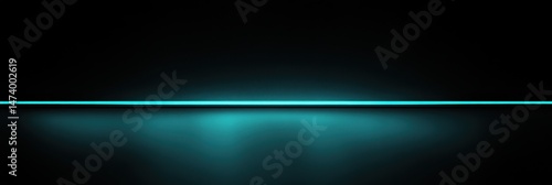 Teal horizontal light beam on dark background