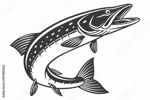 pike sihouette black vector