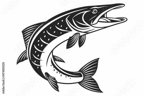 pike sihouette black vector