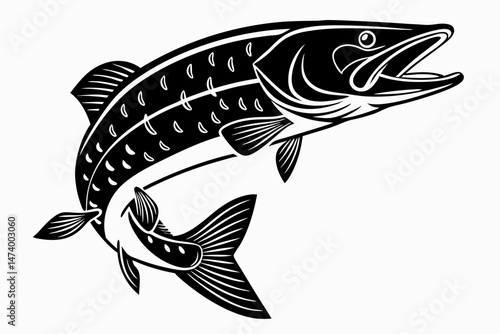 pike sihouette black vector