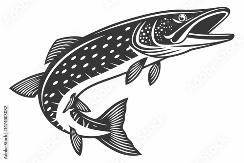 pike sihouette black vector