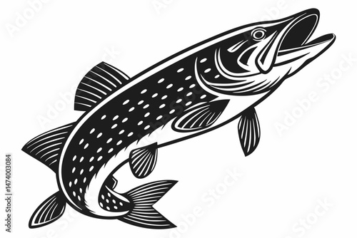 pike sihouette black vector