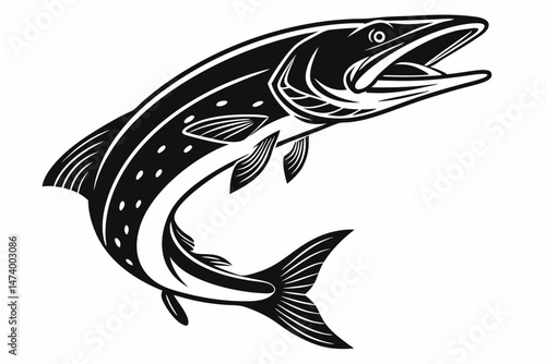 pike sihouette black vector