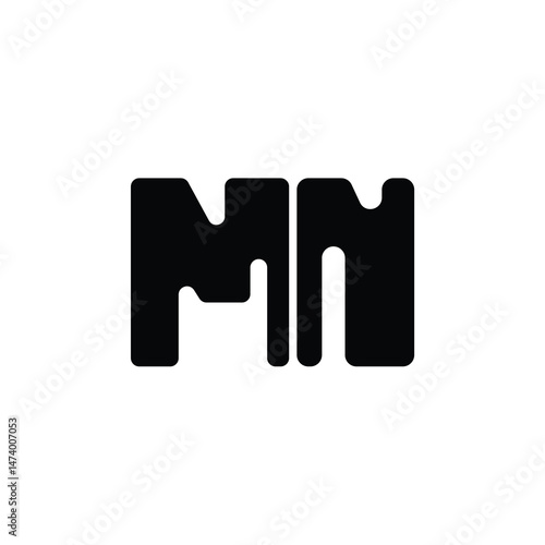 MN monogram logo design letter text name symbol monochrome logotype alphabet character simple logo
