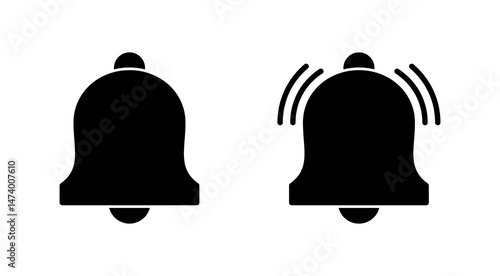 Bell icon vector. Notification sign and symbol for web site design