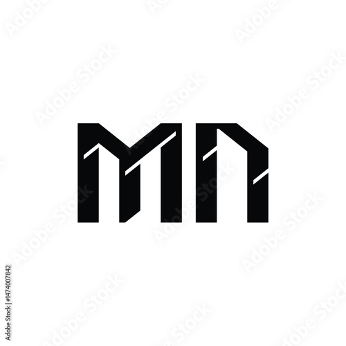 MN monogram logo design letter text name symbol monochrome logotype alphabet character simple logo