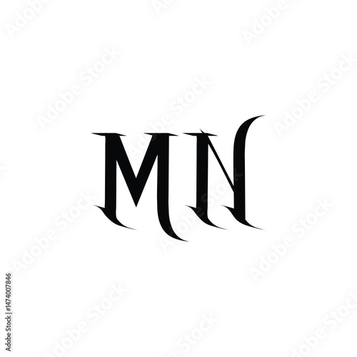 MN monogram logo design letter text name symbol monochrome logotype alphabet character simple logo