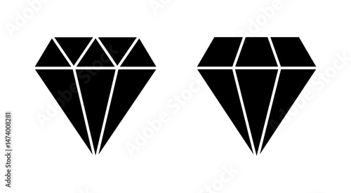 Diamond icon vector. diamond gems sign and symbol