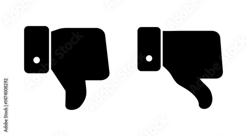 Dislike icon vector. dislike sign and symbol. Hand with thumb down