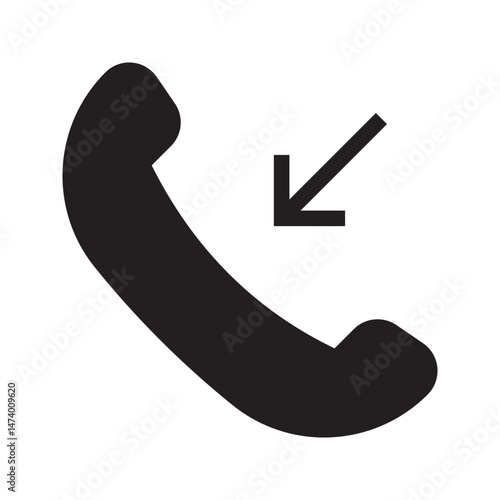 Phone icon vector. iphone incoming call Telephone icon symbol isolated. Call icon simple black line