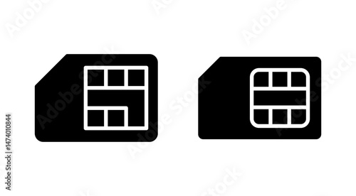 Sim card icon vector. dual sim card sign and symbol