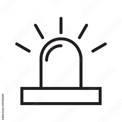 Alarm siren icon. Emergency siren icon. Siren ambulance or police icon, simple icon with white background