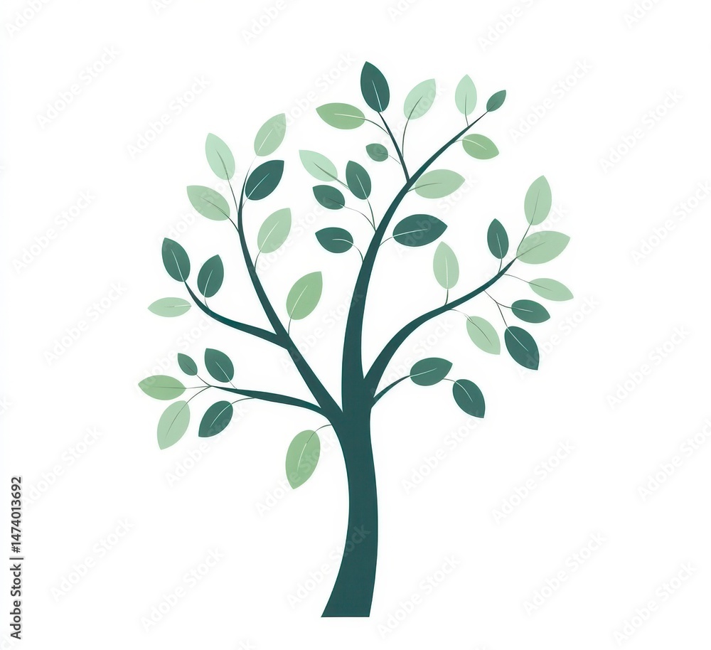 Fototapeta premium vector tree with green leaves