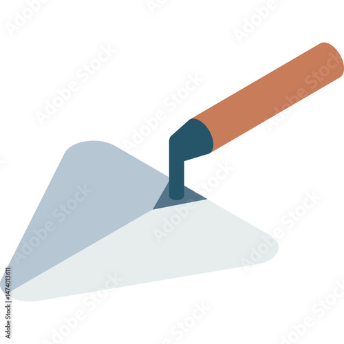 Trowel vector. Spatula icon. Masonry and plastering tool isolated on white background. Builder instrument