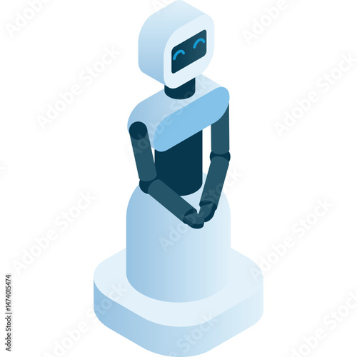 Robot ai machine isometric vector icon isolated on white background