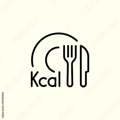 Kcal icon, Calories sign. Eating healthy. Tracking calories and macros. Dietary concept. Vector