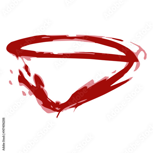 Abstract red brushstroke. Abstract blot on white background. Vector illustration