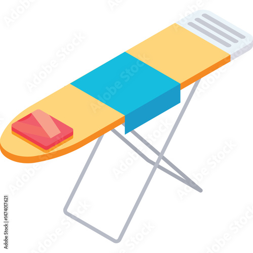 Iron board vector icon isolated on white background. Household equipment for domestic chore