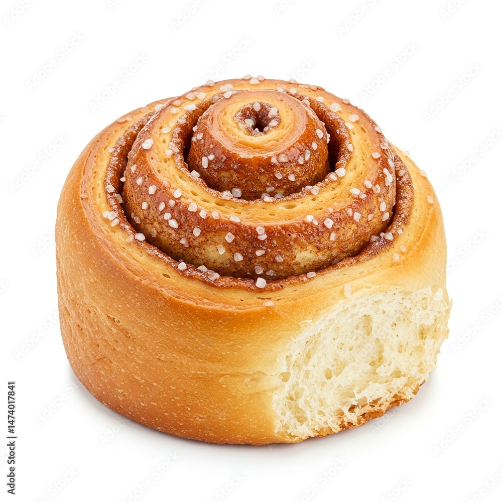 Fototapeta premium Cinnamon Roll isolated on white