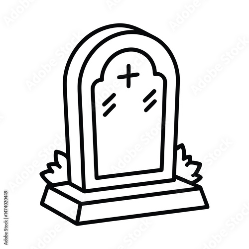 illustration of a grave