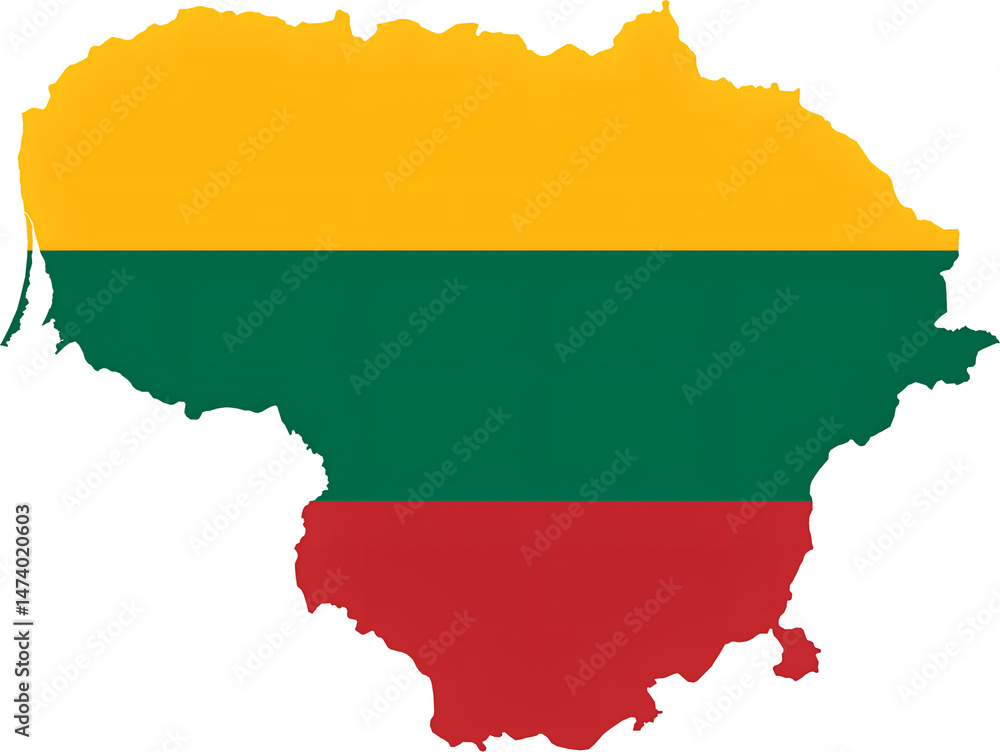 Lithuania flag map Lithuania flag map