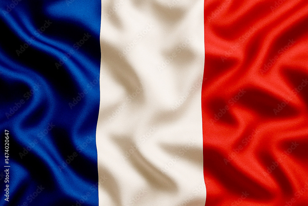 France flag, silk flag background. Copy space. France flag, silk flag background. Copy space.