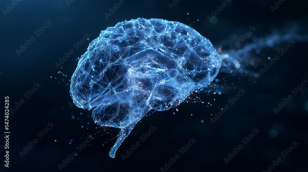Digital Brain Neural Network Futuristic Concept Digital Brain Neural Network Futuristic Concept