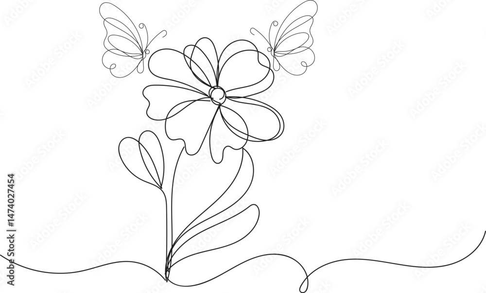 Fototapeta premium Abstract floral vector illustration with a blossom pattern evokes the beauty of spring nature