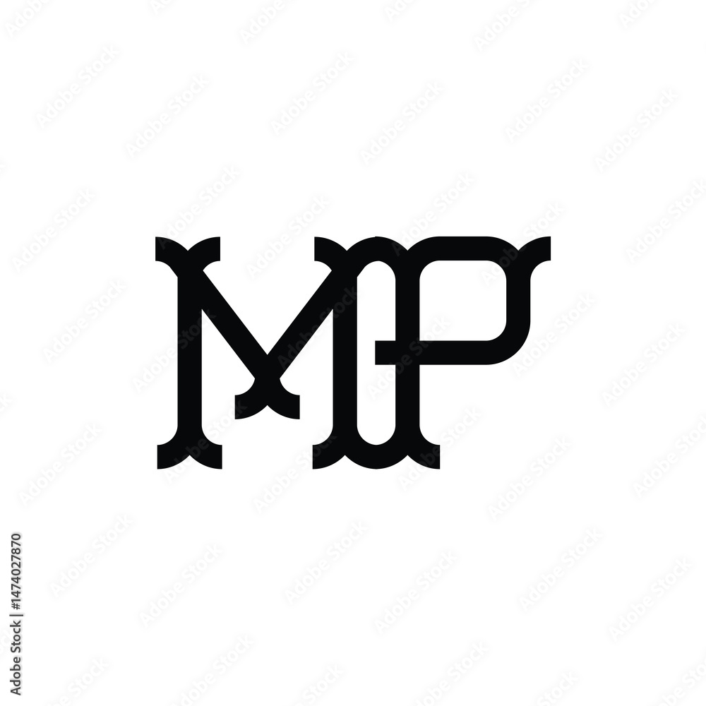 MP monogram logo design letter text name symbol monochrome logotype alphabet character simple logo MP monogram logo design letter text name symbol monochrome logotype alphabet character simple logo