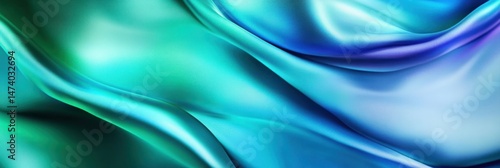 Wallpaper Mural Fluid, vibrant silk-like fabric drapes in teal, blue, and violet hues.  Detailed folds and soft gradients create a smooth, flowing texture Torontodigital.ca