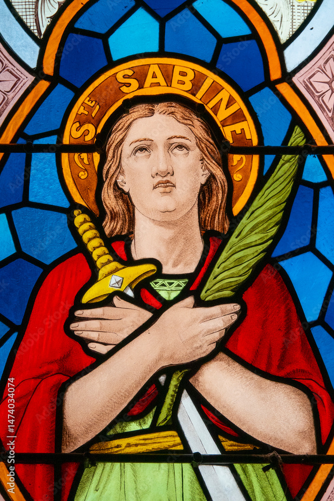 Obraz premium Stained glass (1939) of Saint Sabine.