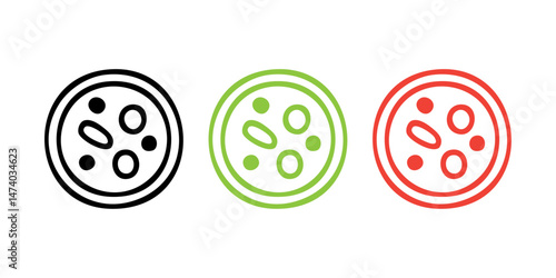  Biological Cell Icon - Vector Microscopic Illustration