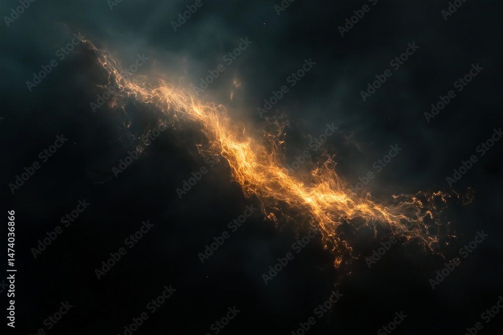 Naklejka premium Glowing Plasma Stream in Dark Space