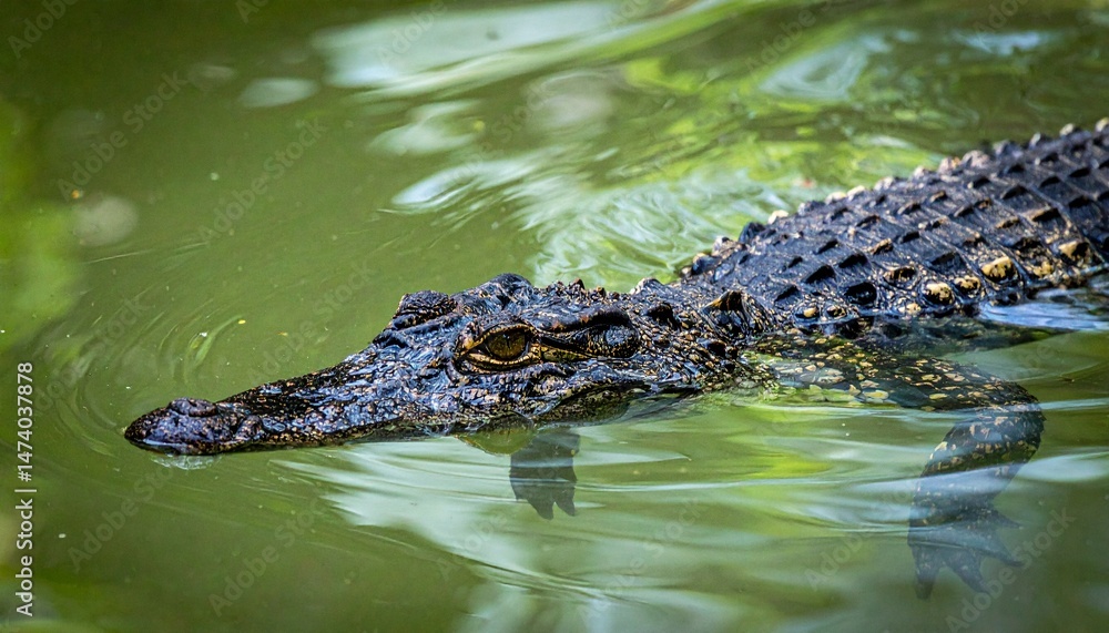 水中に生息するワニ 水中に生息するワニ