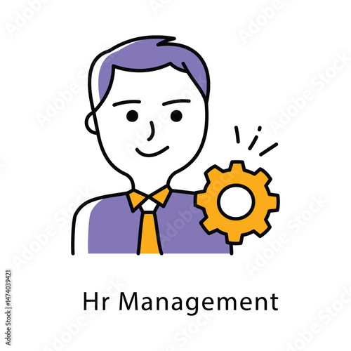 Hr Management Vector filled Outline Style Icon. Eps 10 File 